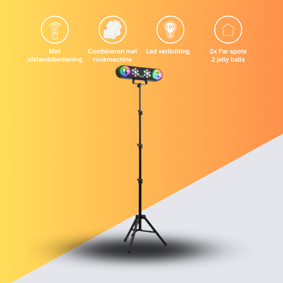 AllStar2 LED discolamp op statief - 2 PAR spots + 2 Jelly balls - Incl. afstands