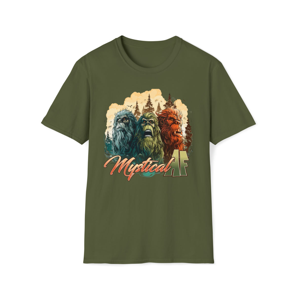 Mystical AF, Halloween, Bigfoot, Unisex Softstyle T-Shirt