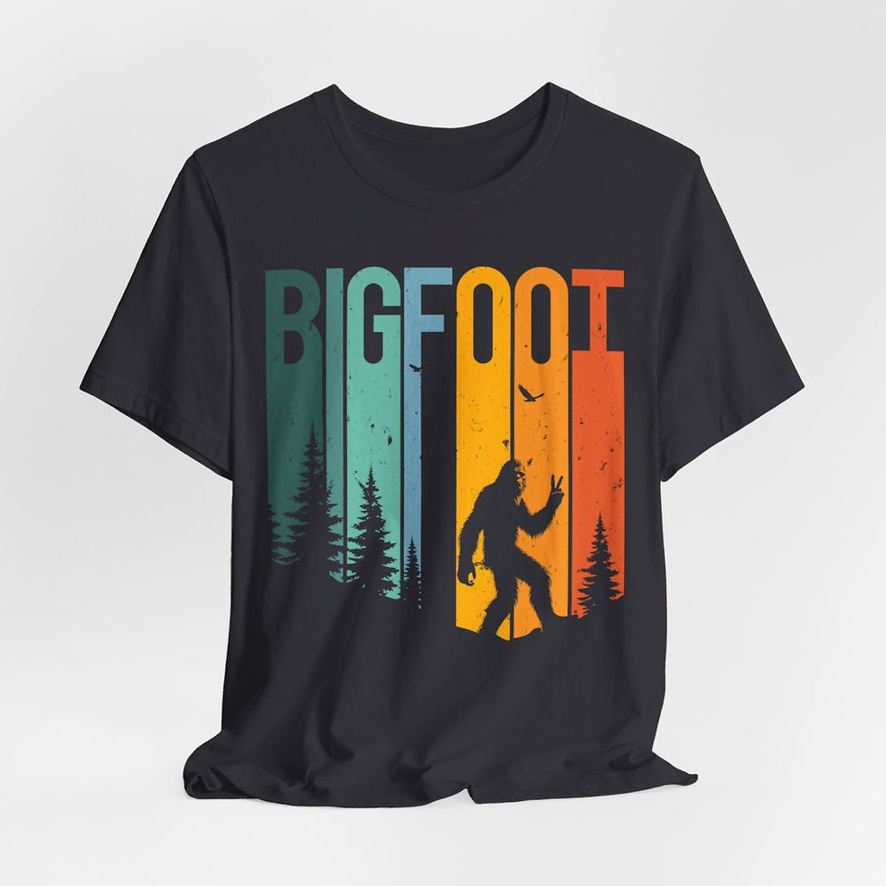 Bigfoot hiking in the forest