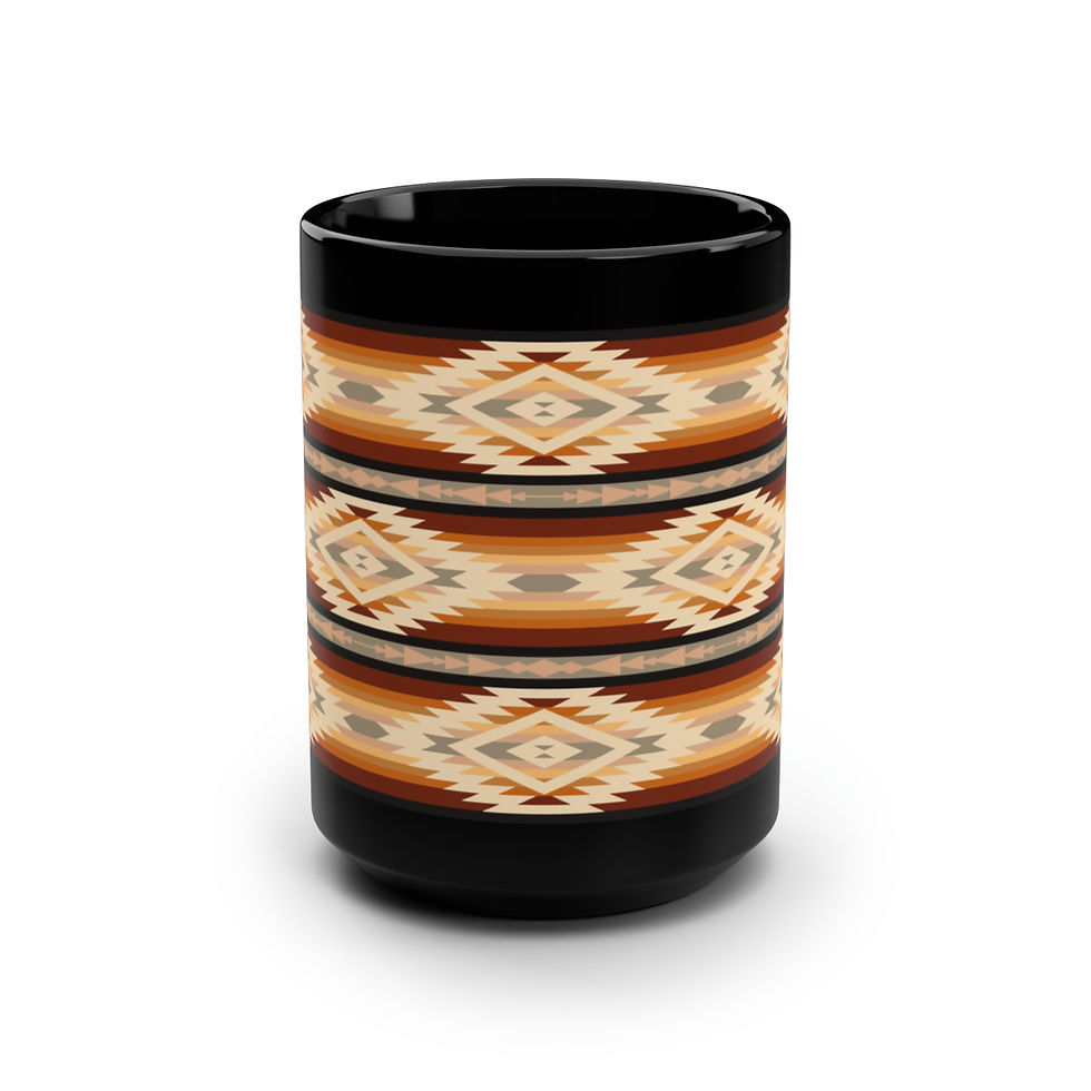 Thumbnail: Native Design Brown Mug, 15oz