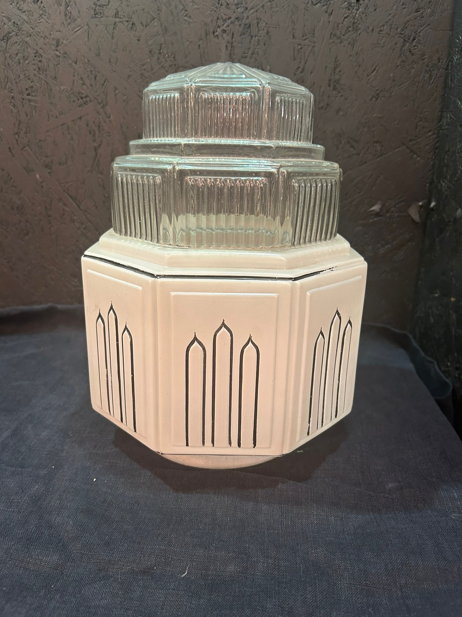 Frost with Clear Top Pyramid Etching Light Fixture Cover