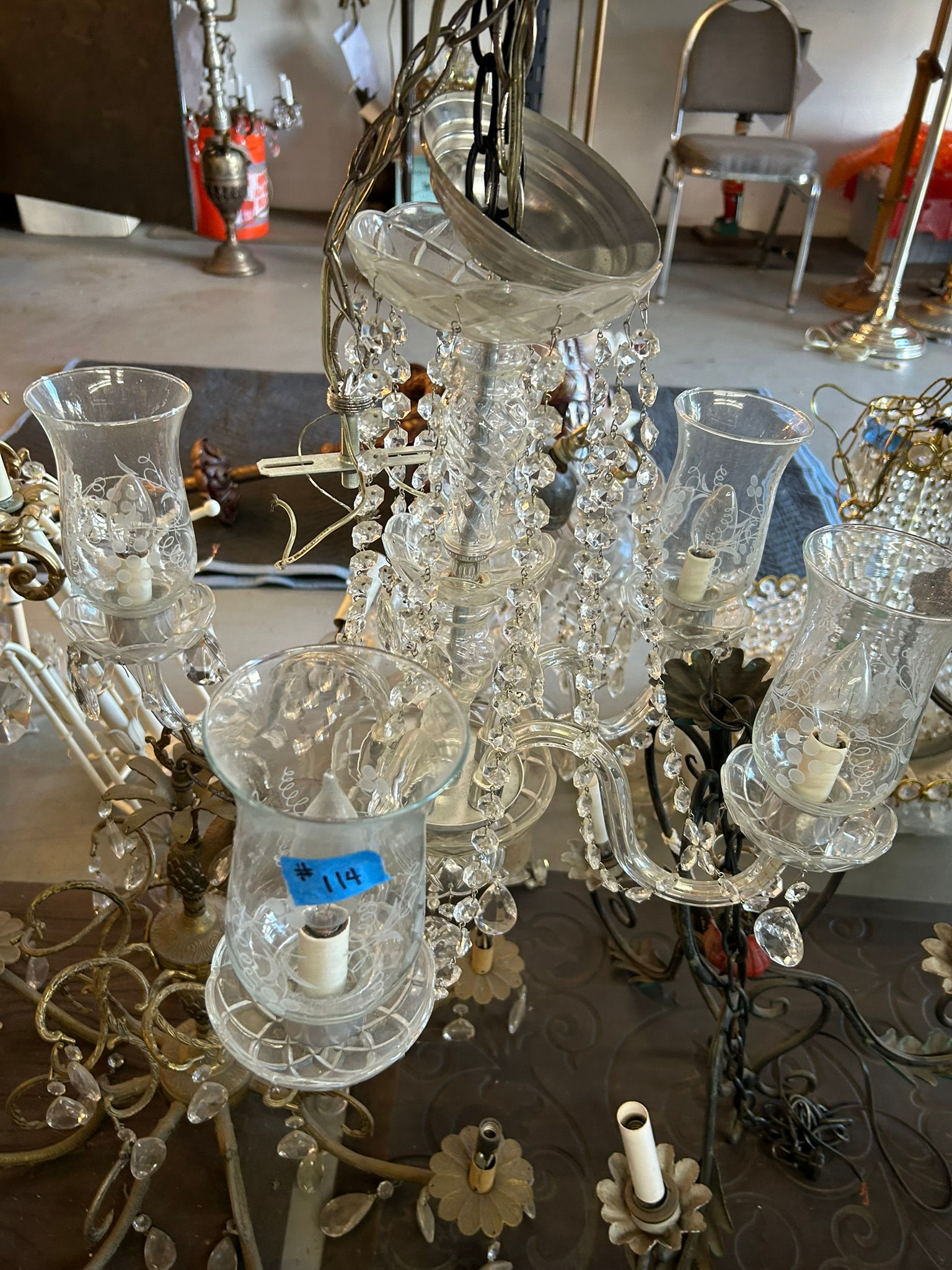 Hanging Crystal 5 Light Chandelier