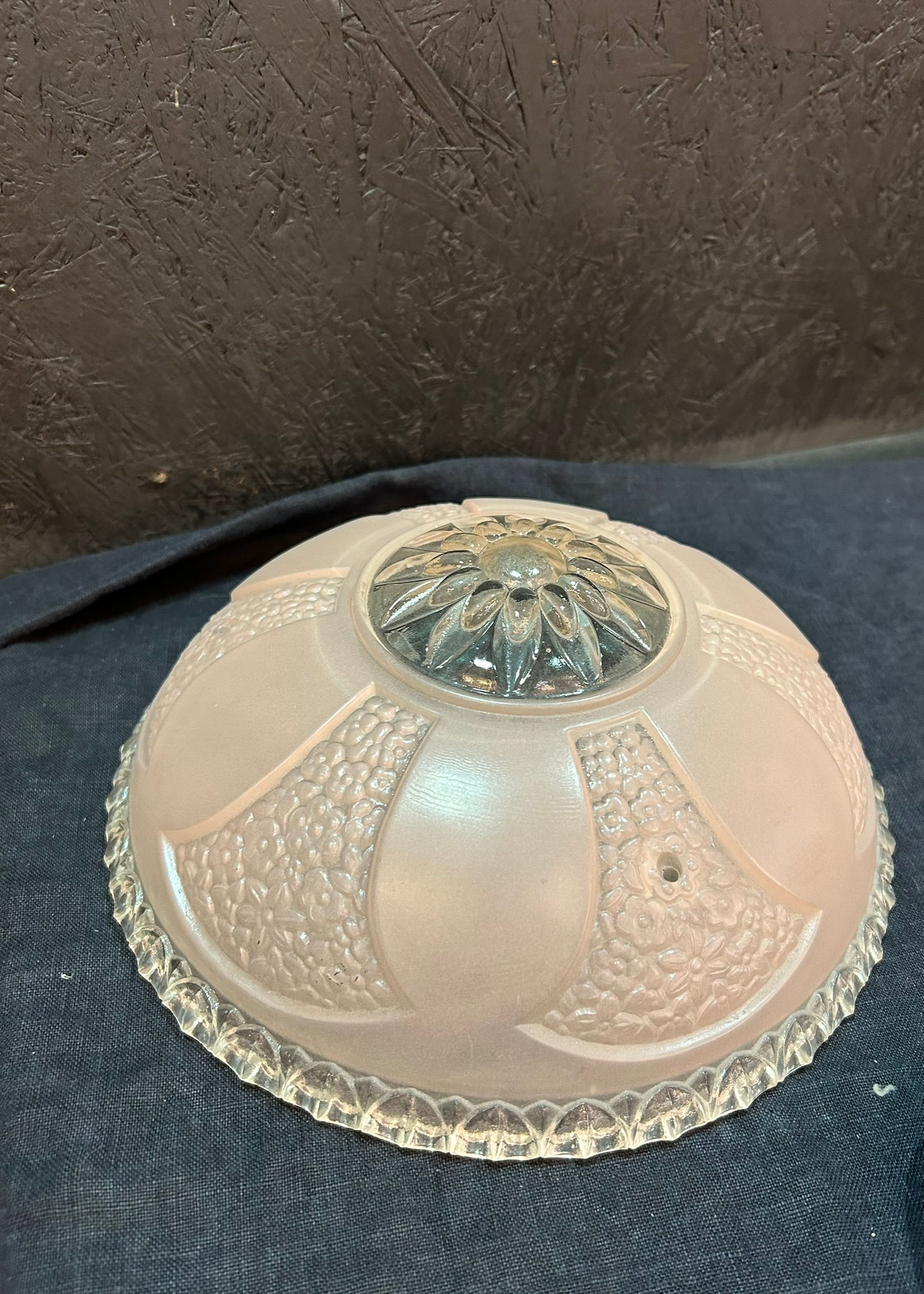 Pink Frost with Clear Center Light Fixture Cover