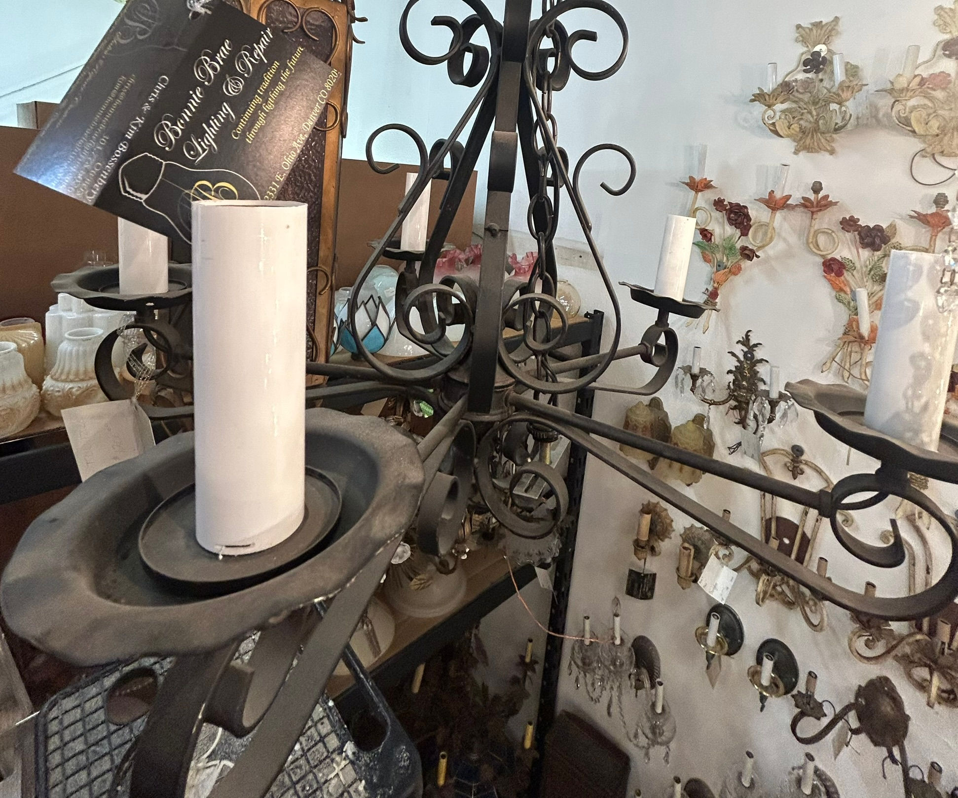 Black 5 Light Chandelier