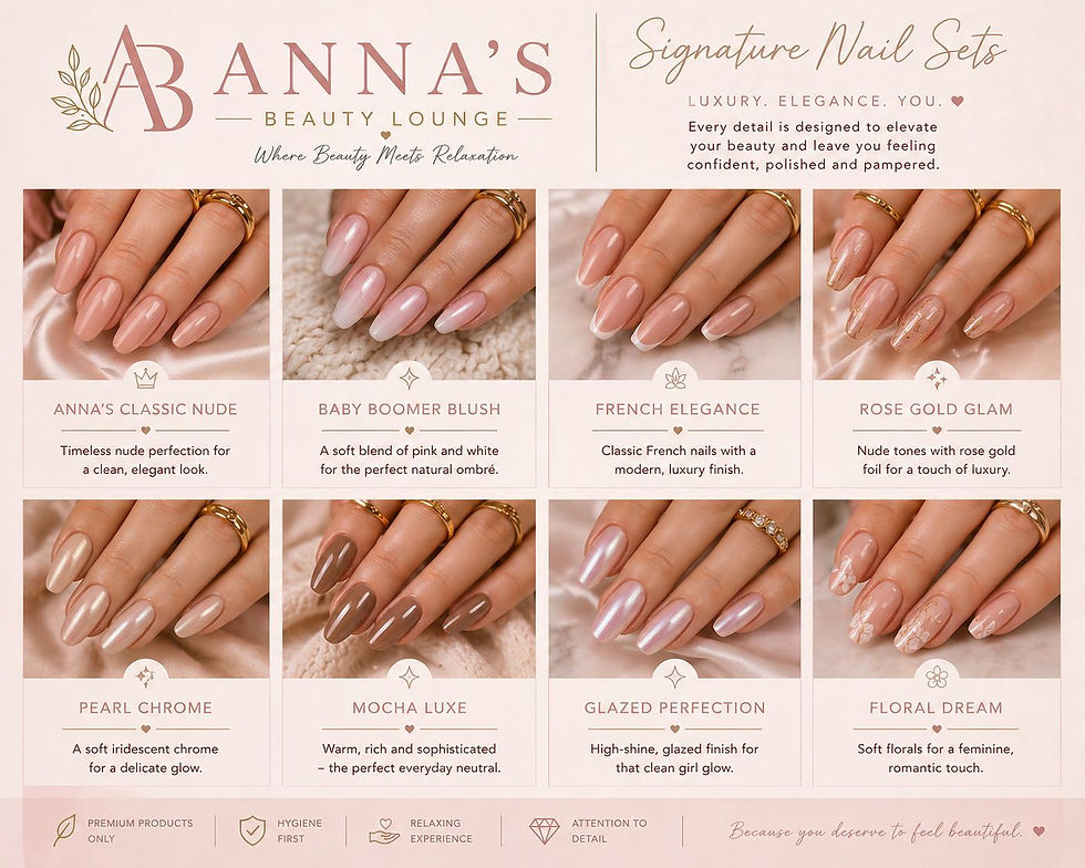 Natural nude manicure at Anna's Beauty Lounge in Spalding