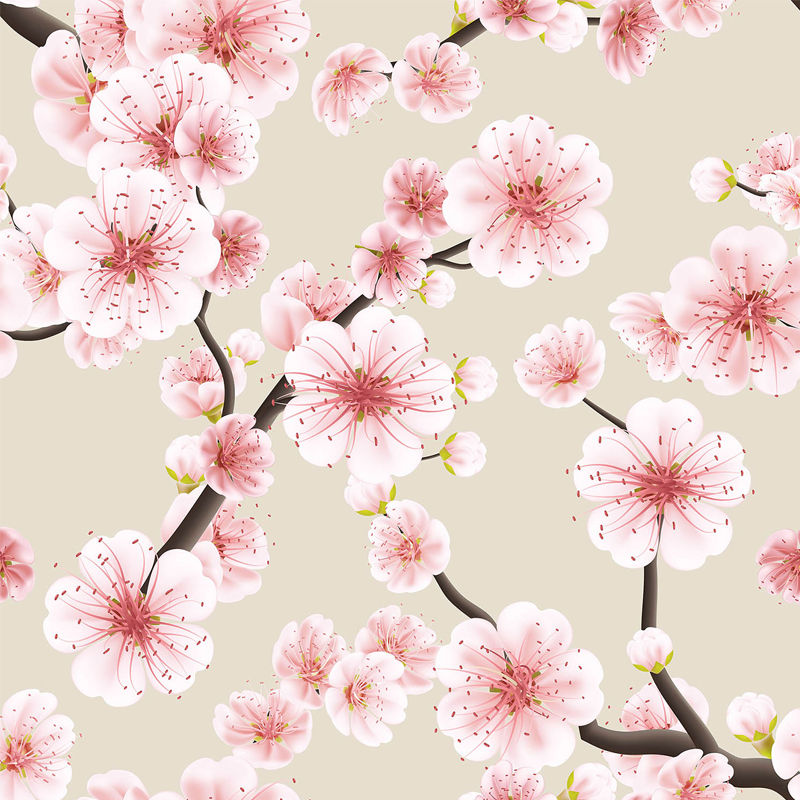 Thumbnail: Sakura cherry blossom fabric design by Hendricks and Maple