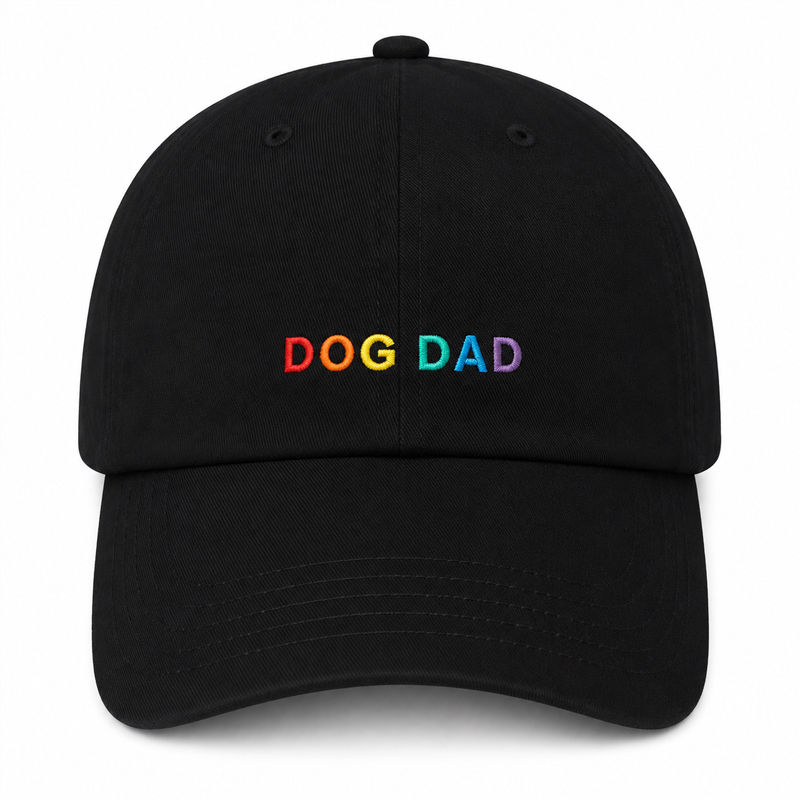 Thumbnail: Dog dad embroidered baseball cap multicoloured text by Hendricks and Maple
