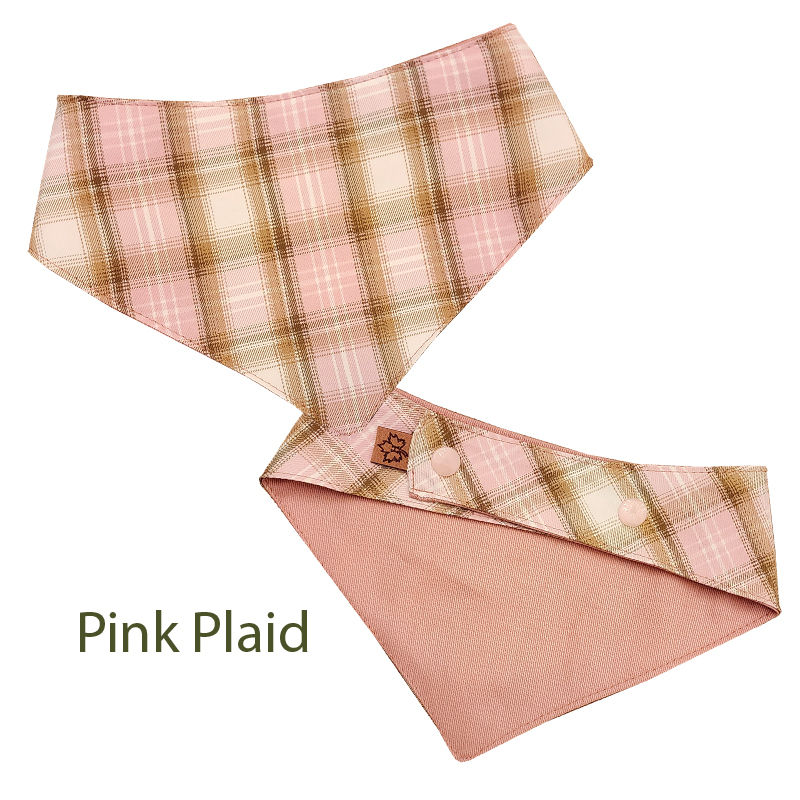 Thumbnail: Pink plaid dog bandana by Hendricks and Maple