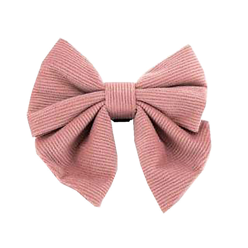 Dusty pink corduroy sailor bow 