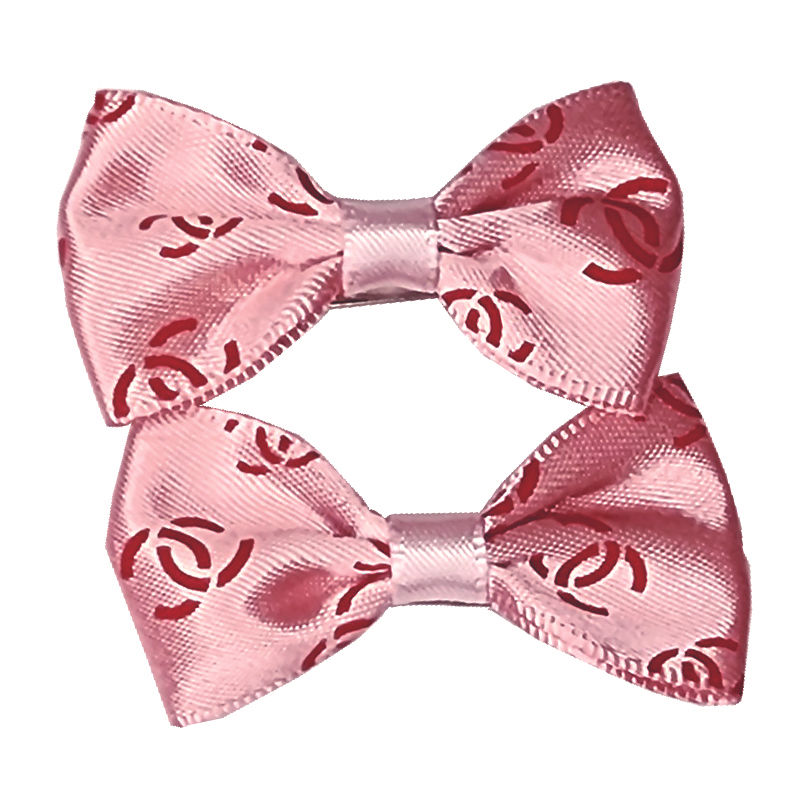 Thumbnail: Designer dog hair clip design in pink chewnel by Hendricks and Maple