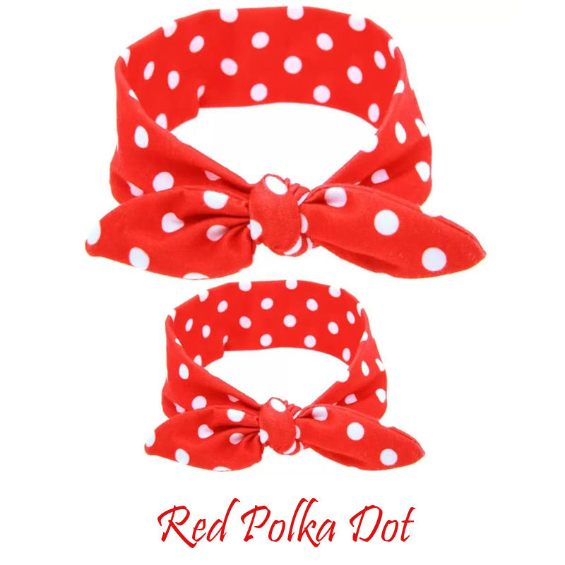 Red polka dot matching adult and dog head ties by Hendricks and Maple