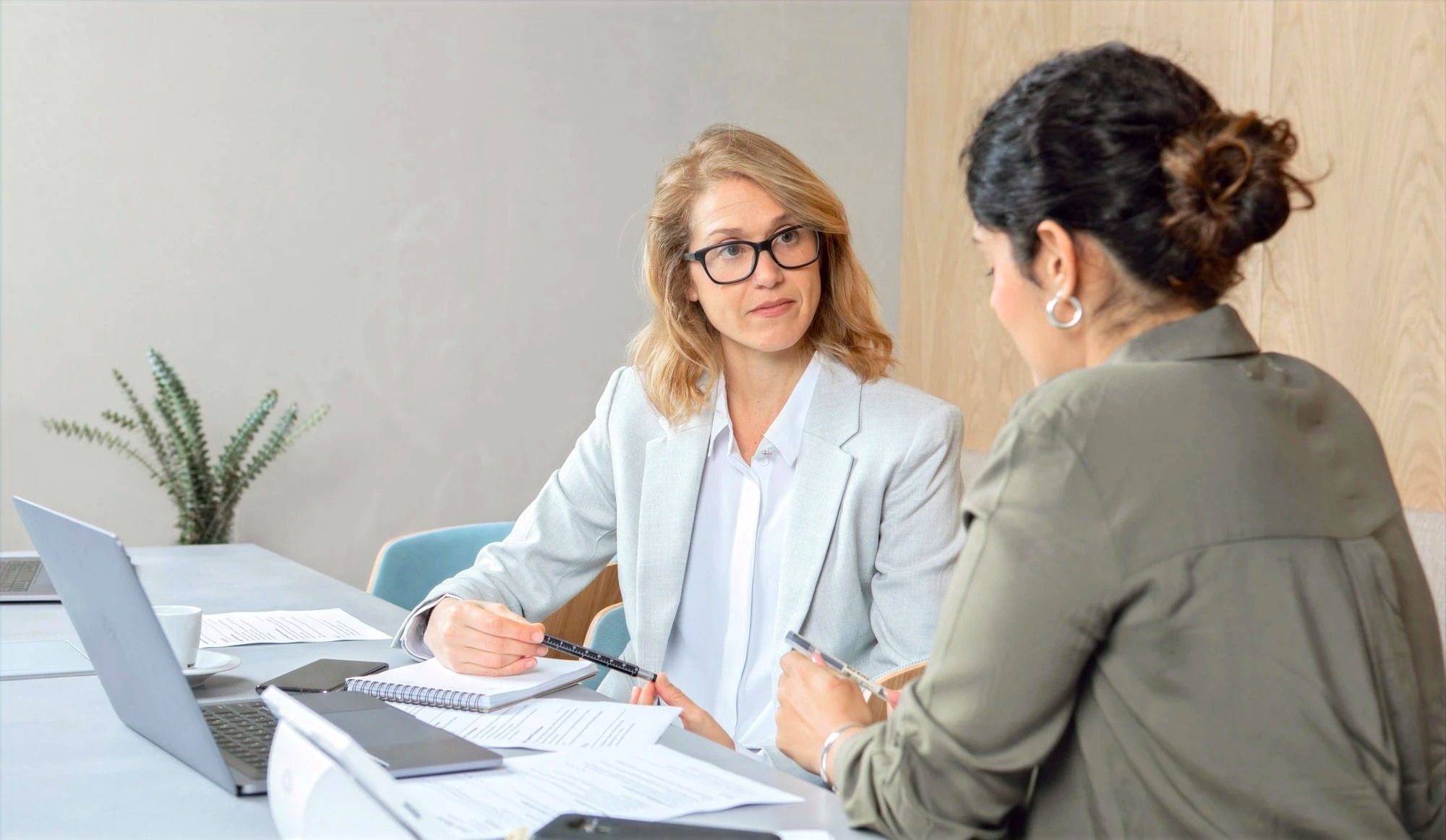 Women having a conversation