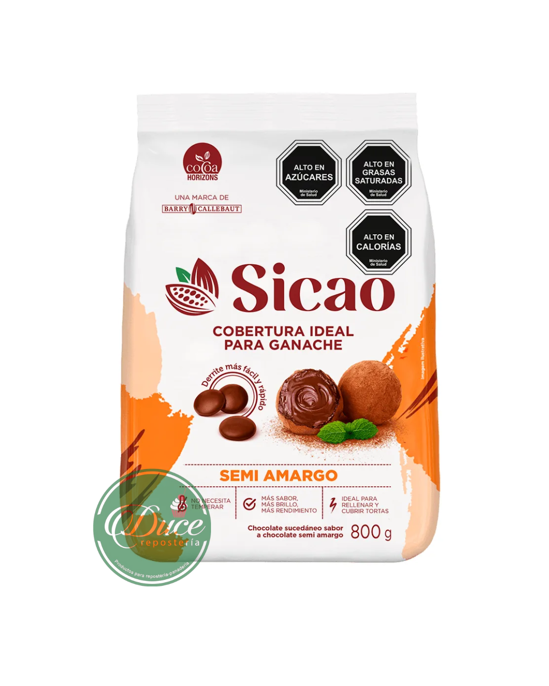 Cobertura Ganache SemiAmargo 800Gr Sicao