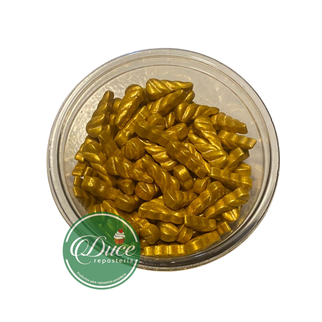 Adorno pastel unicornio dorado 100 gr