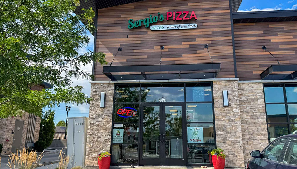 The outside of Sergio's Pizza