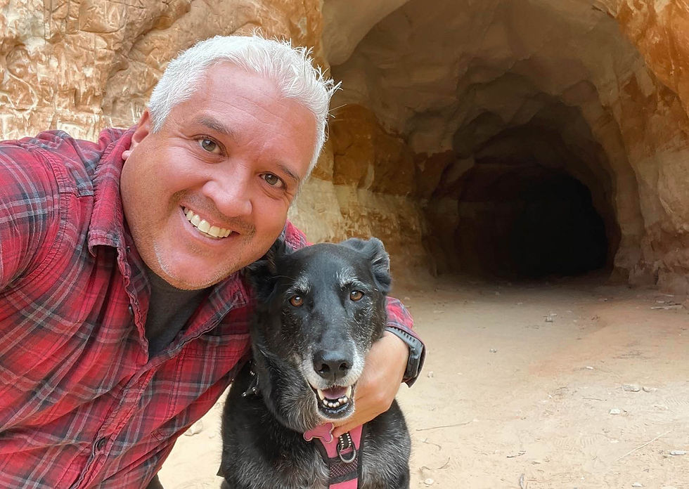 Timber and I at the end of the tunnel