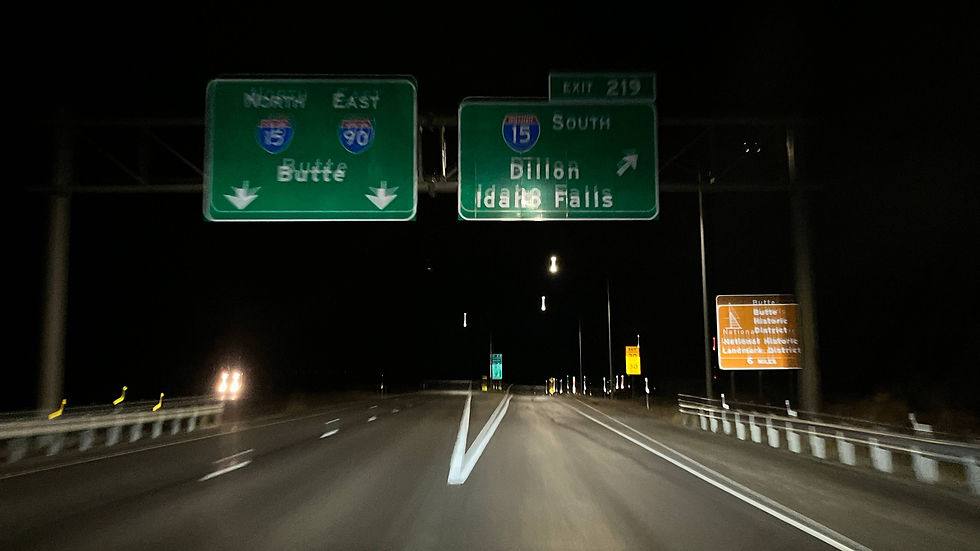 Leaving I-90 for I-15