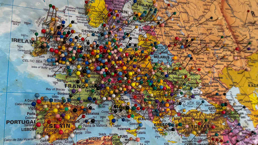 There's a pin board inside for visitors to show where they're from