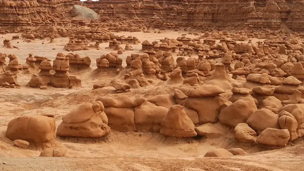 Can you see the hiker in the middle of the picture?