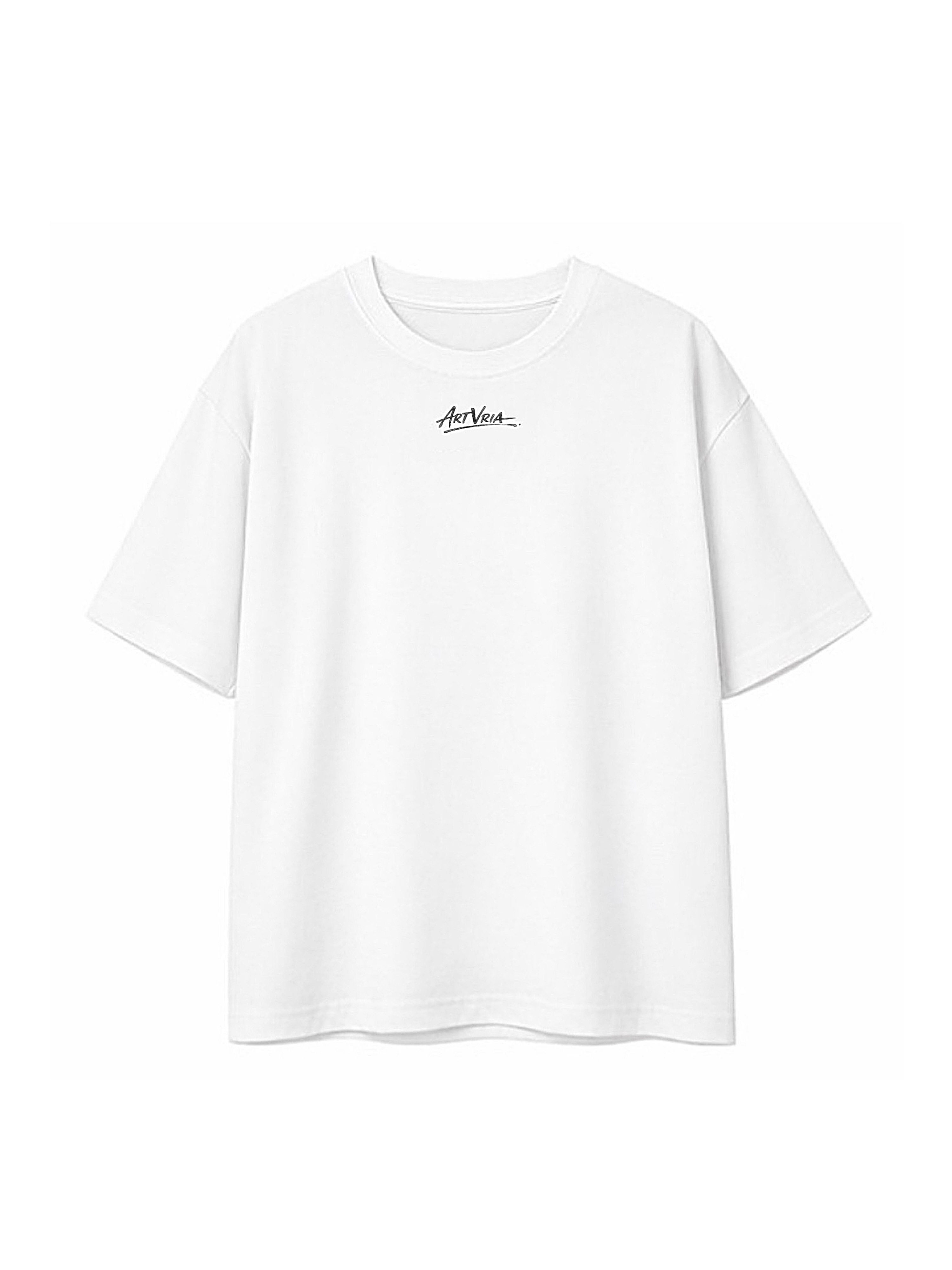 CAMISETA OVERSIZED PINTURA "ÊXODOS" BRANCA -ESTAMPA COSTAS