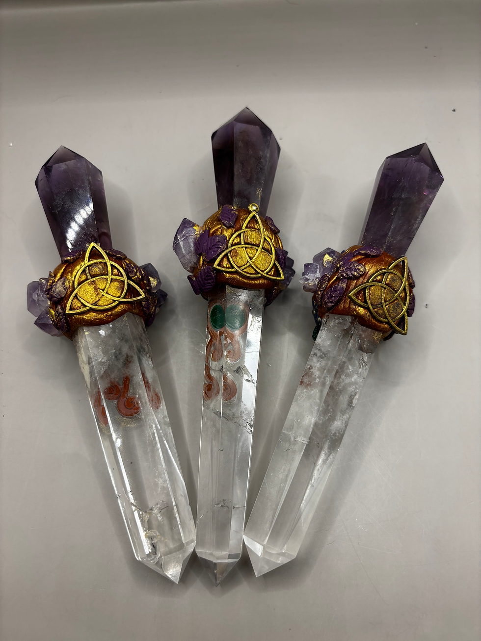 Thumbnail: Clear Quartz and Amethyst Scepter 