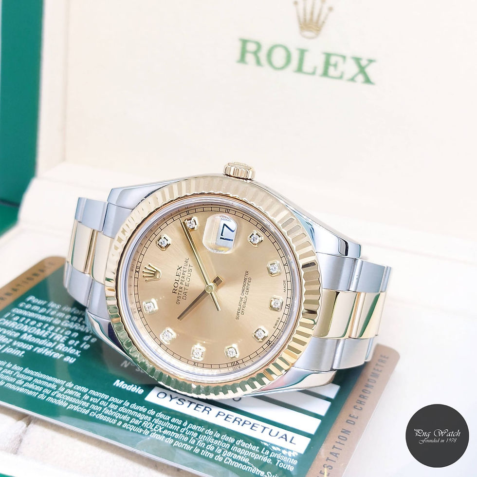 Thumbnail: Rolex 41mm 18K Half Yellow Gold Champagne Diamonds Datejust REF: 116333 (2012)