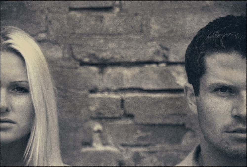 No smiles couple
