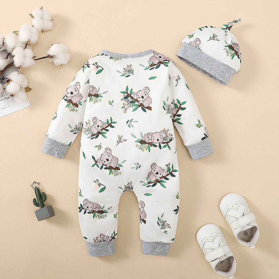 Thumbnail: Winter Newborn Infant Baby Boys Romper Bear Print Long Sleeve Button Up Front Ro