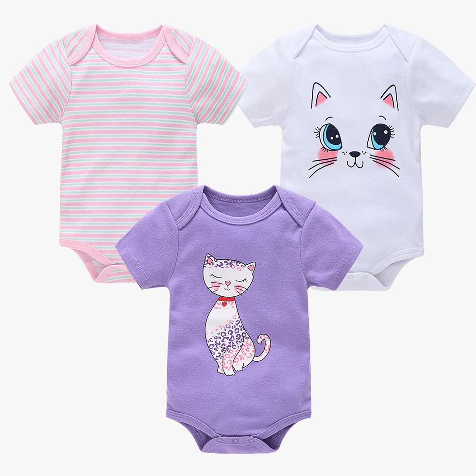 Thumbnail: 3/6 pcs a lot Baby Girls Clothes  pour nouveaux Cotton Short Sleeve Girl Bodysui