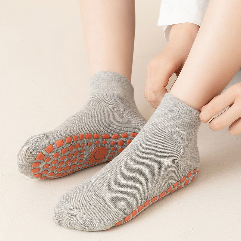 Thumbnail: 6 Pairs Non-Slip Socks for Kids, Anti-Skid Cotton Socks with Grips, Toddler Floo