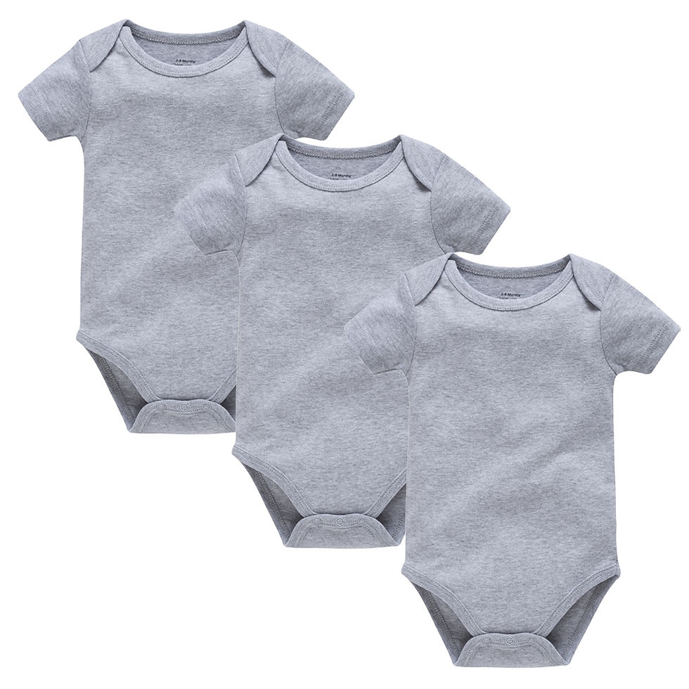 Thumbnail: Kavkas 3PCS 5PCS Baby Boys Girls Clothes Solid White Short Sleeve Cotton Baby Bo