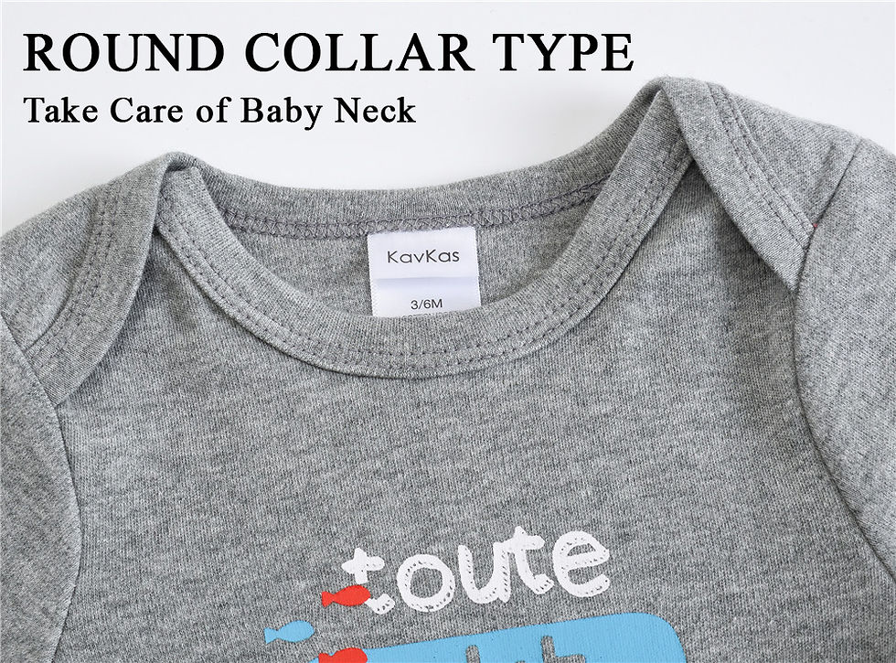 Thumbnail: 6 PCS 3 PCS Kavkas Baby Boys Girls Bodysuit Long Sleeve 100% Cotton Baby Clothes