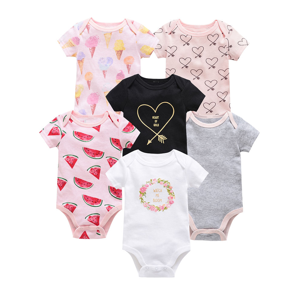 Thumbnail: 3/6 pcs a lot Baby Girls Clothes  pour nouveaux Cotton Short Sleeve Girl Bodysui
