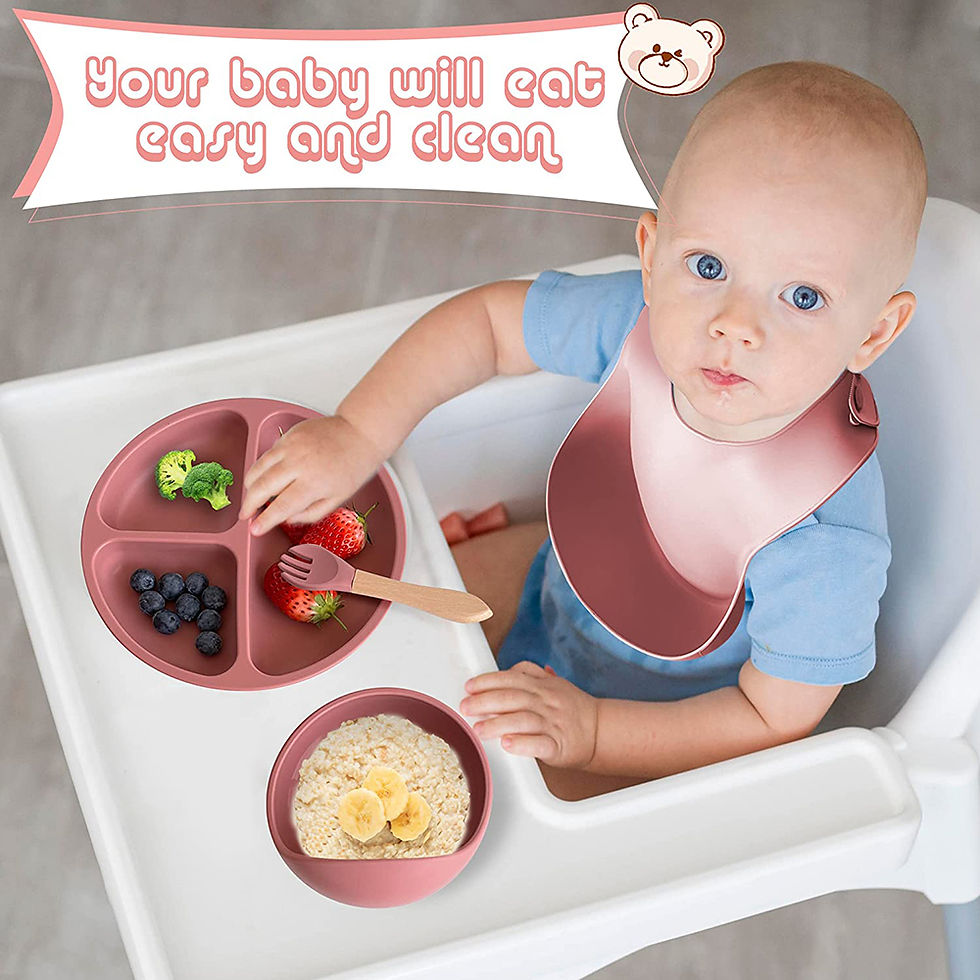 Thumbnail: Children's Dishes Set Baby Silicone 6/8-piece Tableware Set Suction Cups Forks S