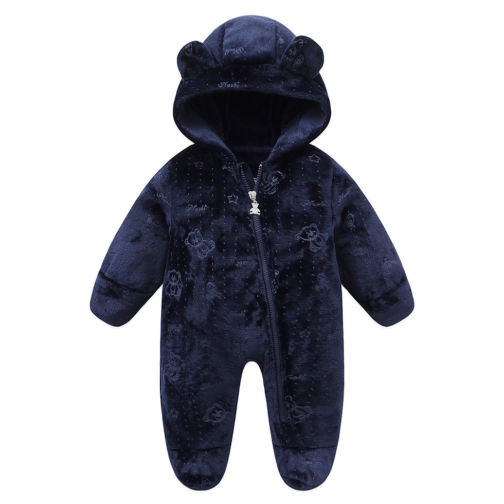 Thumbnail: Newborn Baby Flannel Rompers Soft Warm Autumn Winter Bodysuit for Boys & Girls C