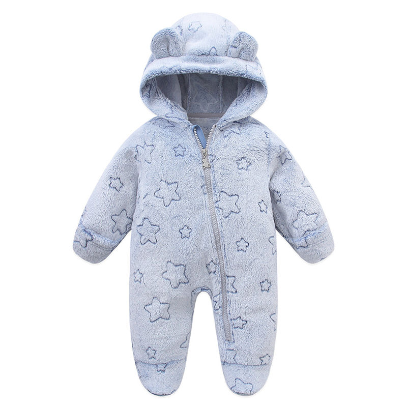 Thumbnail: Newborn Baby Flannel Rompers Soft Warm Autumn Winter Bodysuit for Boys & Girls C