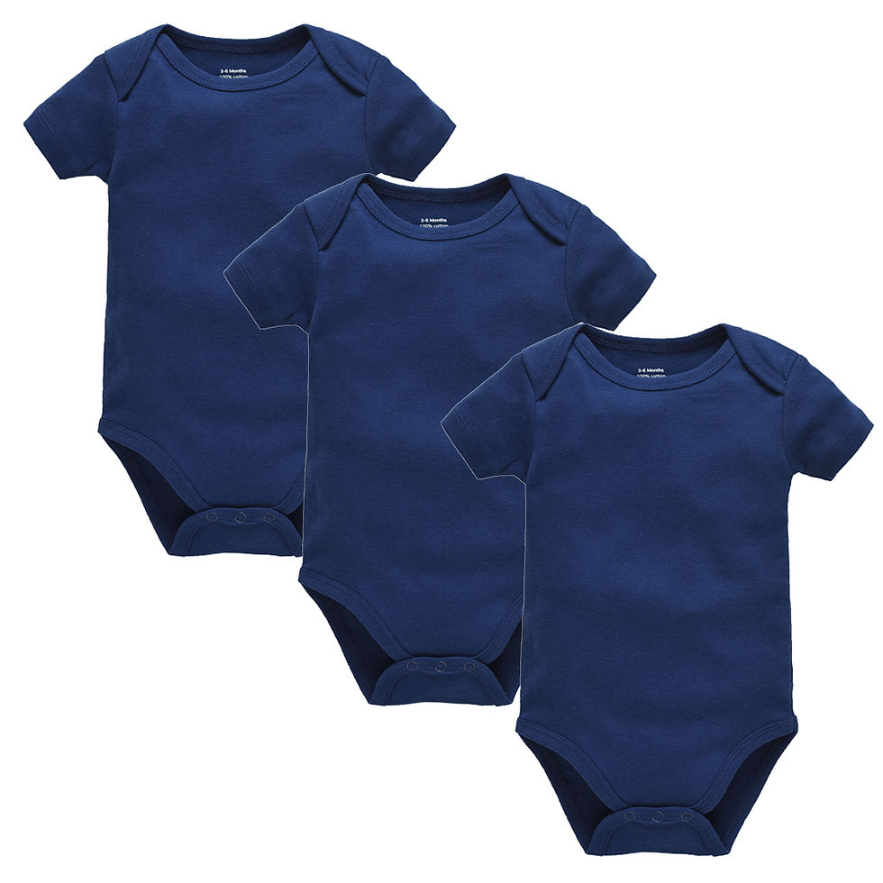 Thumbnail: Kavkas 3PCS 5PCS Baby Boys Girls Clothes Solid White Short Sleeve Cotton Baby Bo