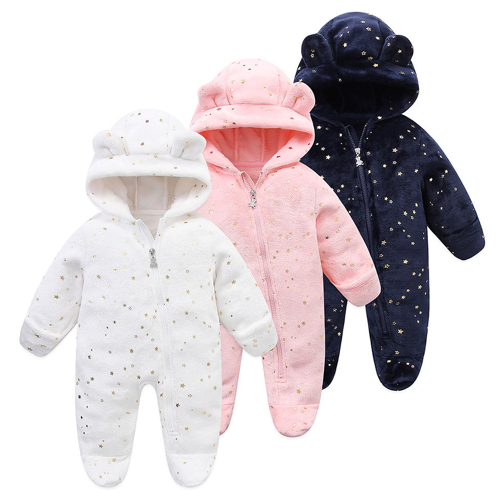 Thumbnail: Newborn Baby Flannel Rompers Soft Warm Autumn Winter Bodysuit for Boys & Girls C