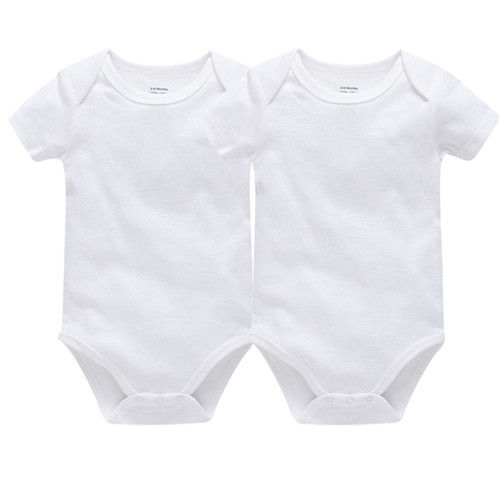 Thumbnail: Kavkas 3PCS 5PCS Baby Boys Girls Clothes Solid White Short Sleeve Cotton Baby Bo