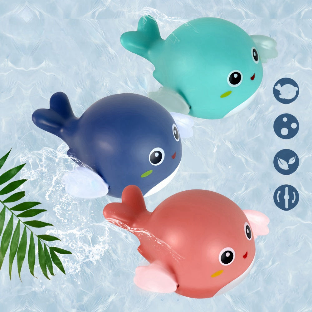 Bath toys, cute little whales. No battery clockwork. Great for kids to play in t