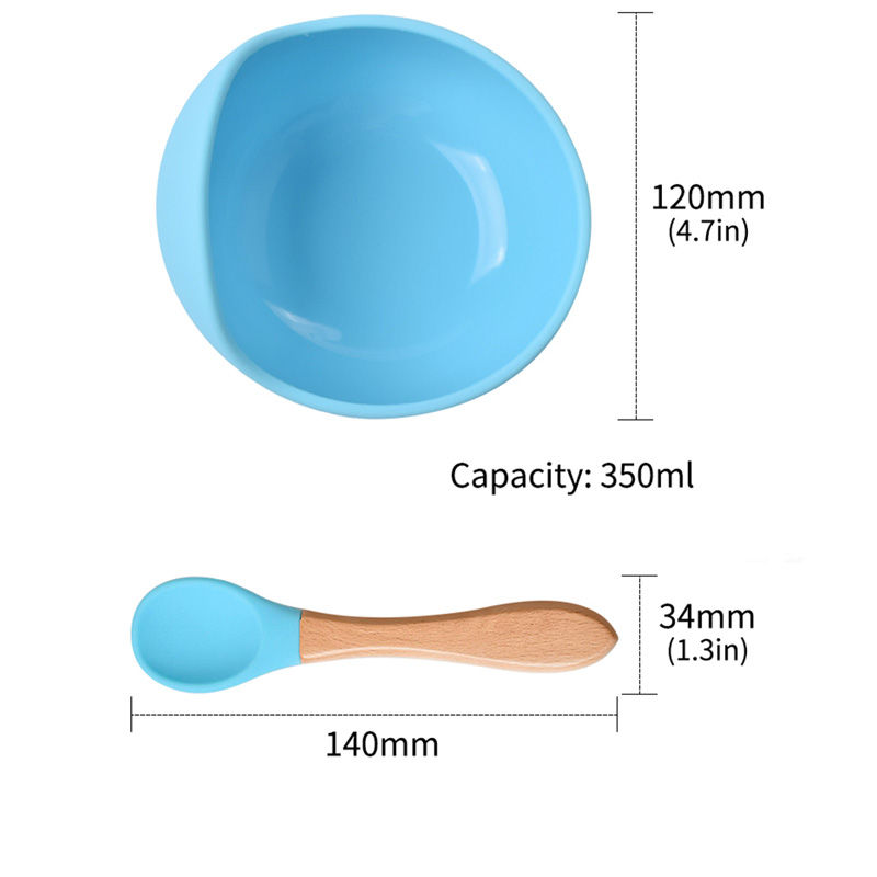 Thumbnail: 28Colors Baby Silicone Suction Bowls for Kids Waterproof Baby Feeding Tableware 