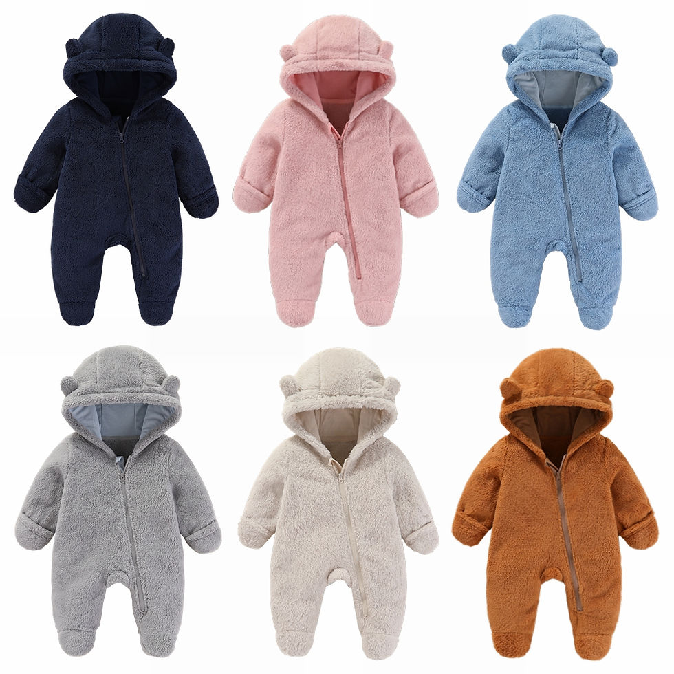 Thumbnail: Newborn Baby Flannel Rompers Soft Warm Autumn Winter Bodysuit for Boys & Girls C