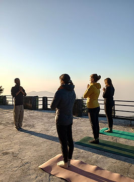 Yoga at sunrise, Kunjapuri Yoga Hike