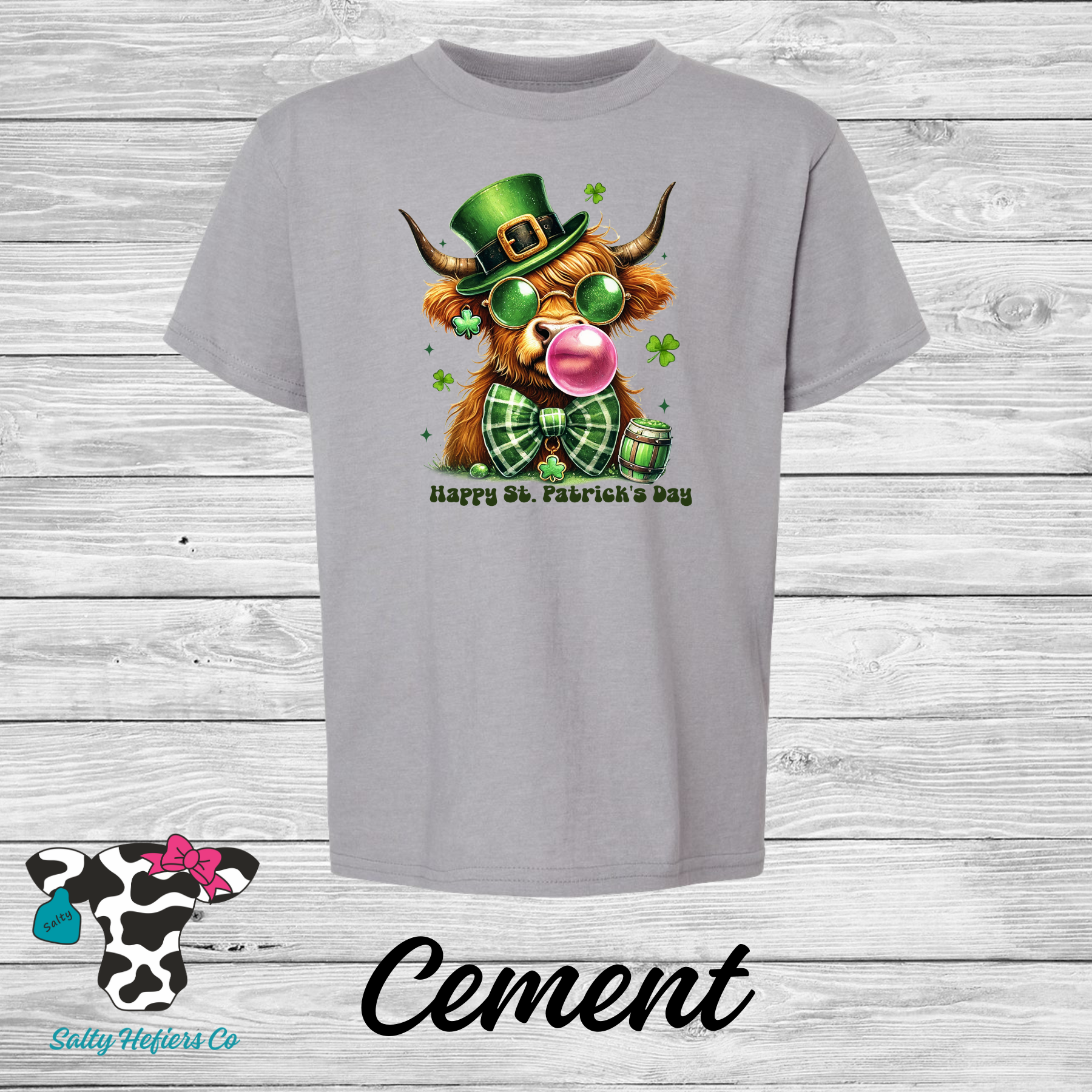 Happy St. Patrick's Day Cow - Youth T-Shirt