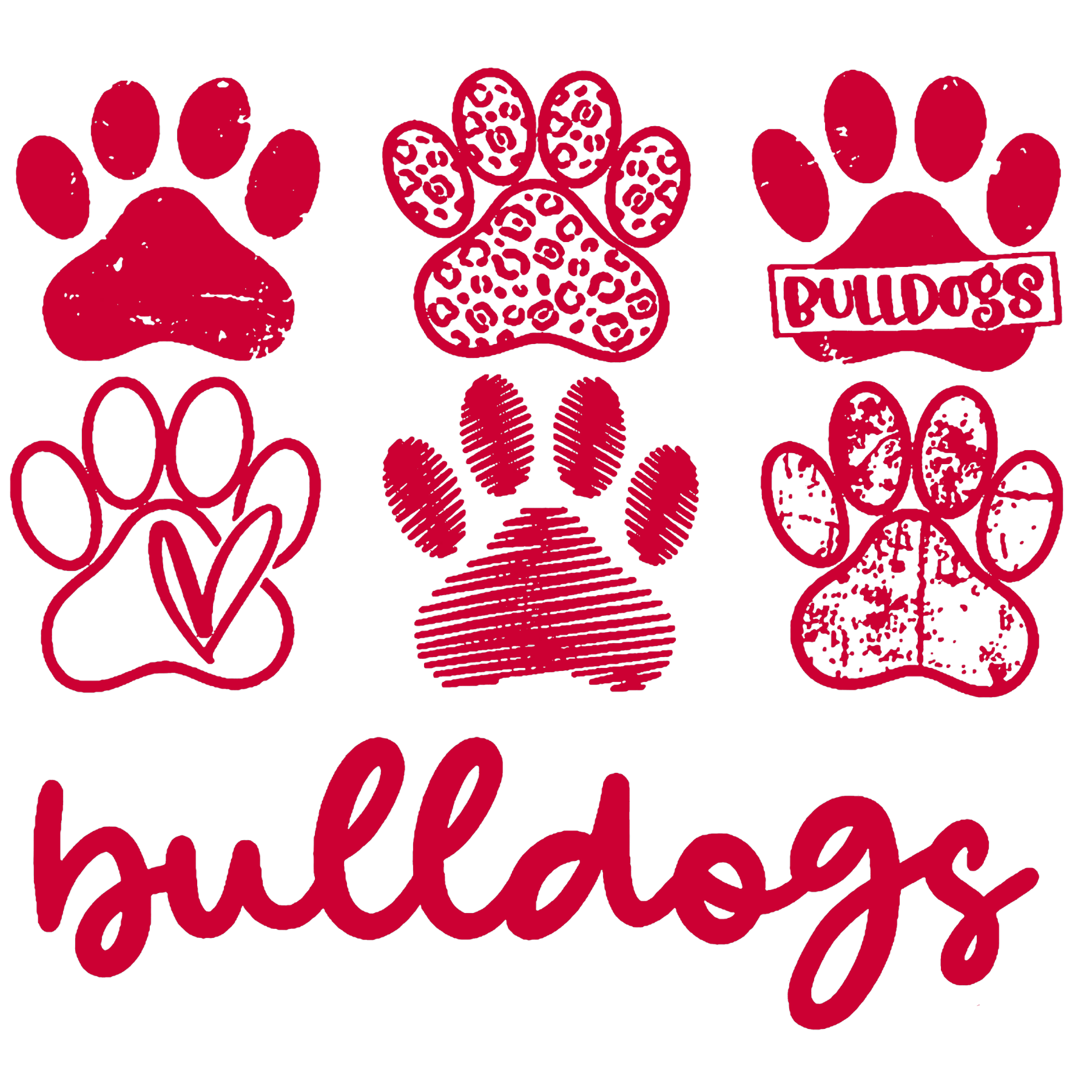 1011 Bulldogs Paw Red
