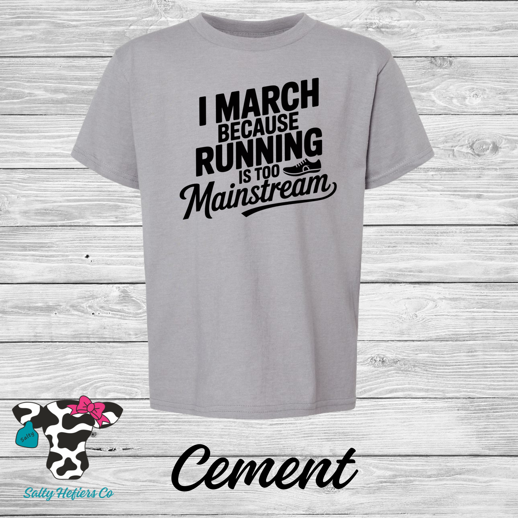 I March Because Running - Black - Youth T-Shirts