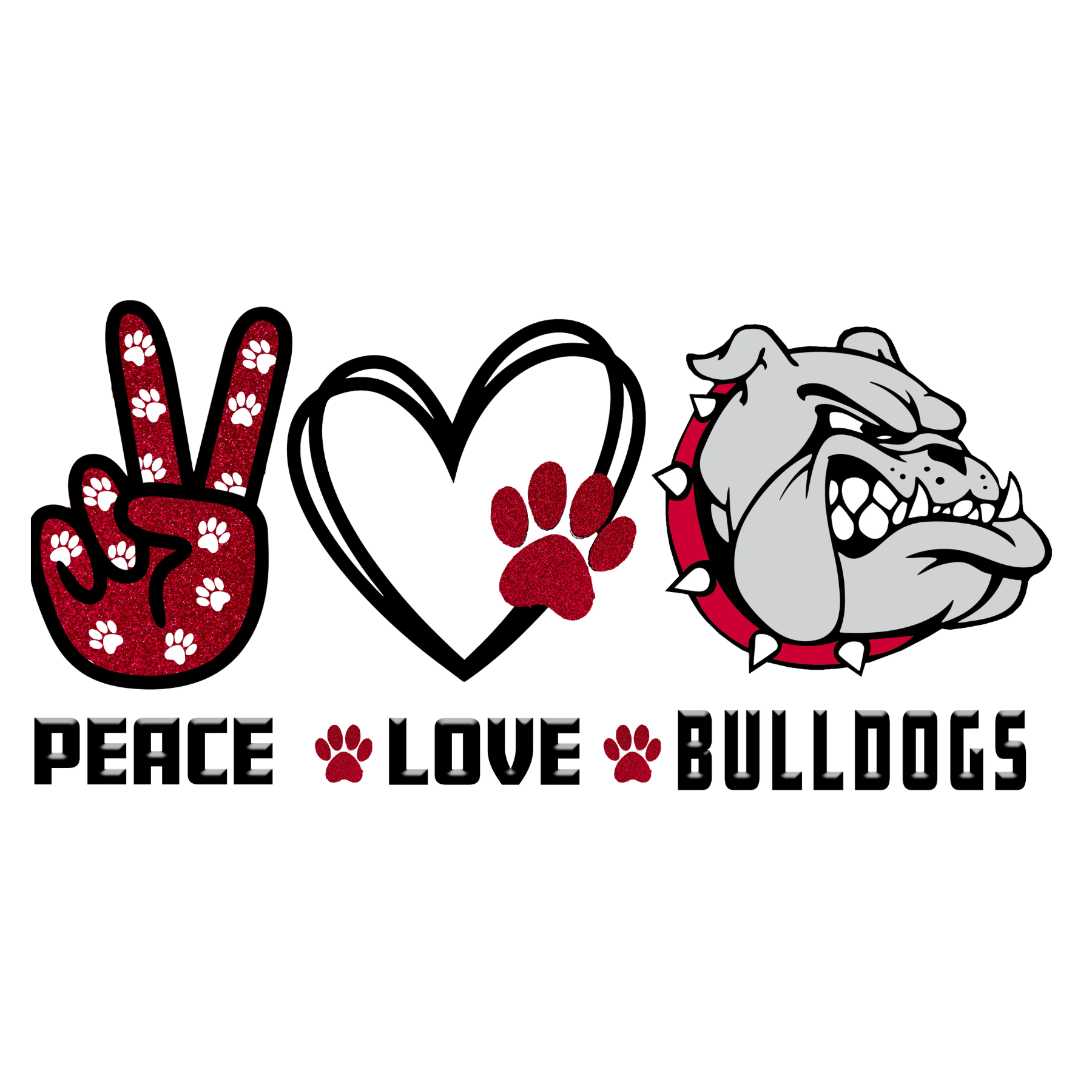 589 Peace Love Bulldogs