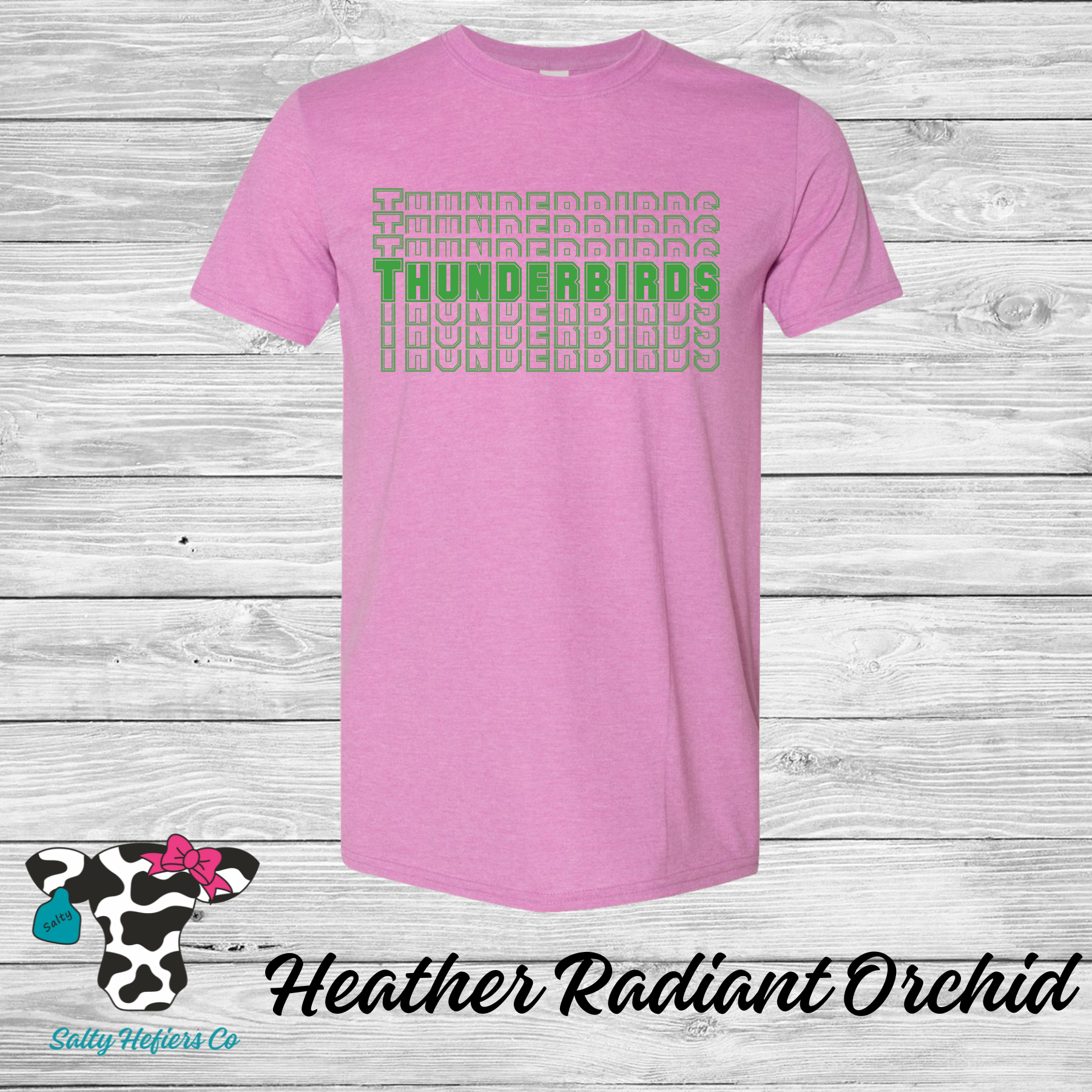 Thunderbirds Stacked Green - Adult T-Shirts