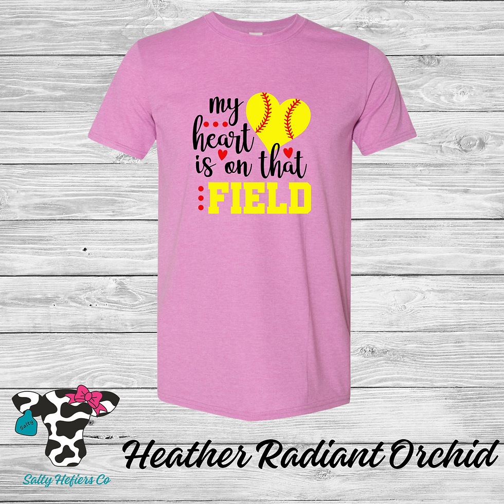 My Heart Is On That Field Heart - Adult T-Shirts