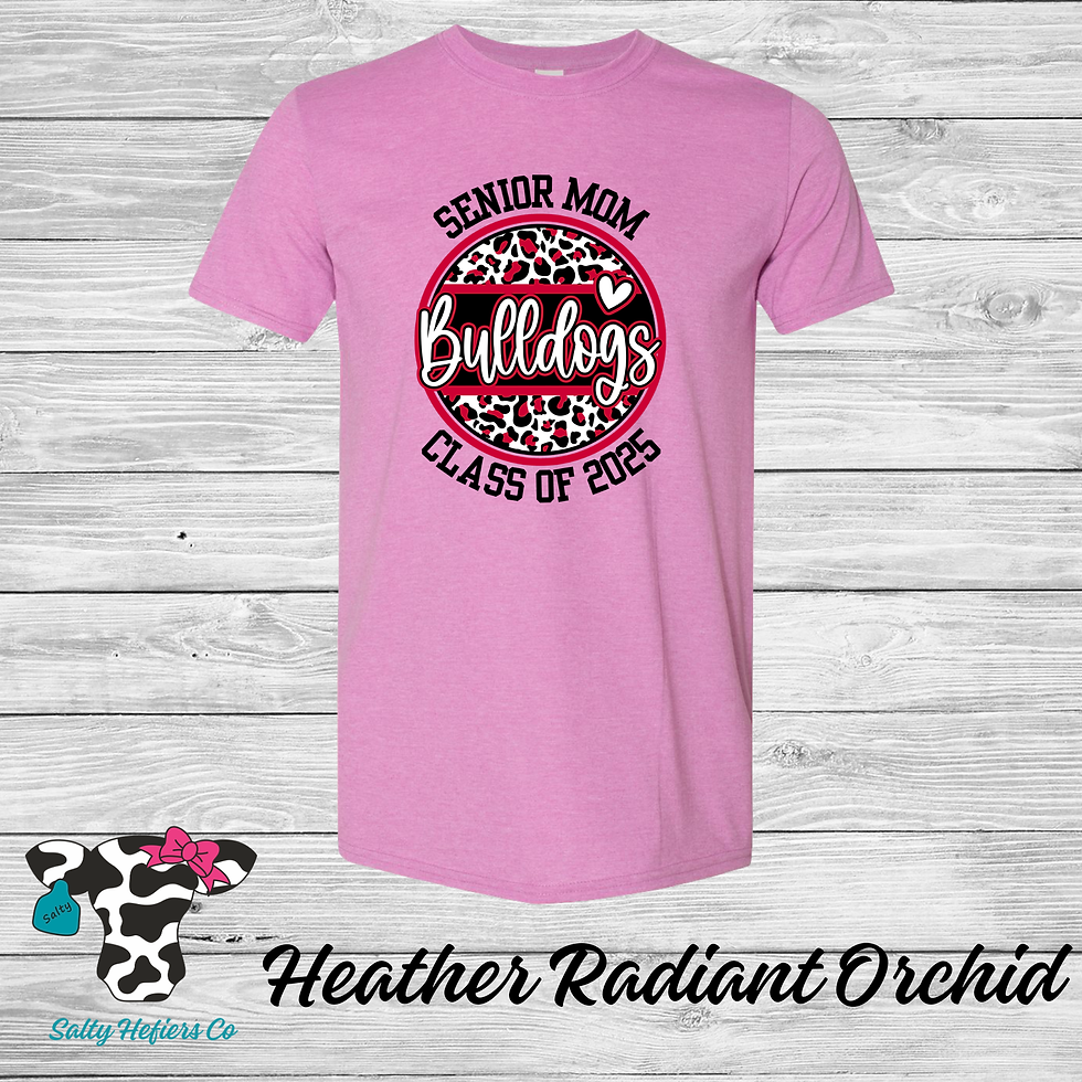 Senior Mom Bulldogs Cheetah - Adult T-Shirt